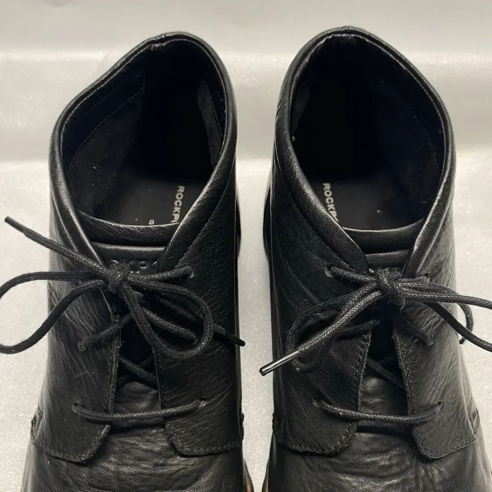 Rockport Chukka Boots Mens 11 Black Adiprene By Adidas Leather V74246